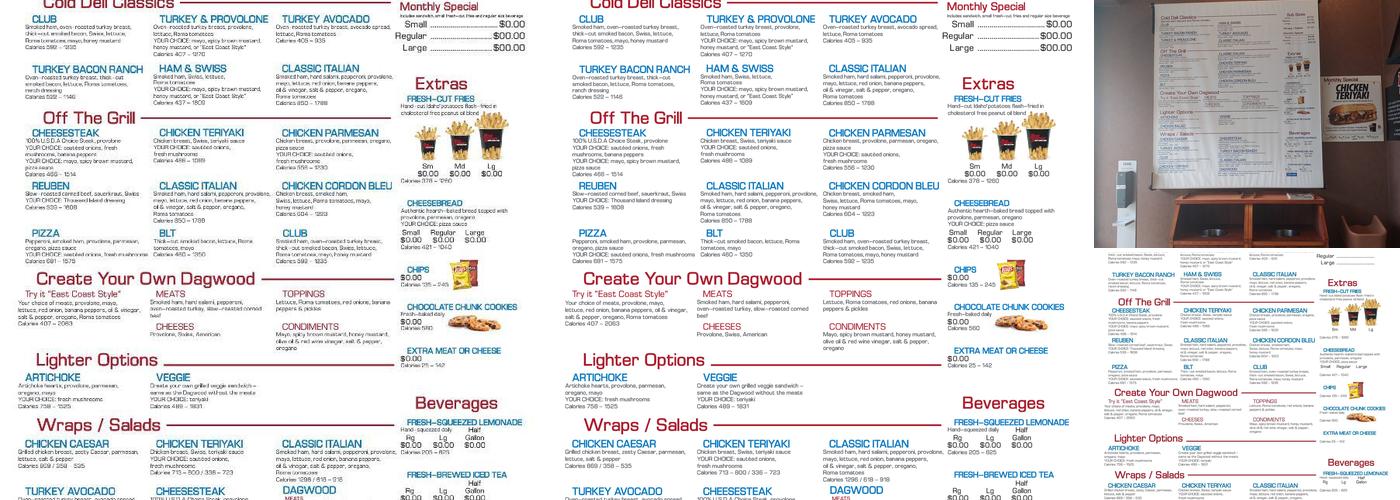 Penn Station East Coast Subs Menu
