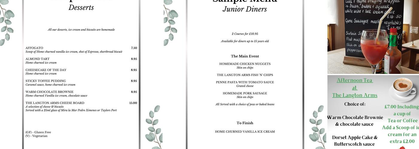 The Langton Arms Menu