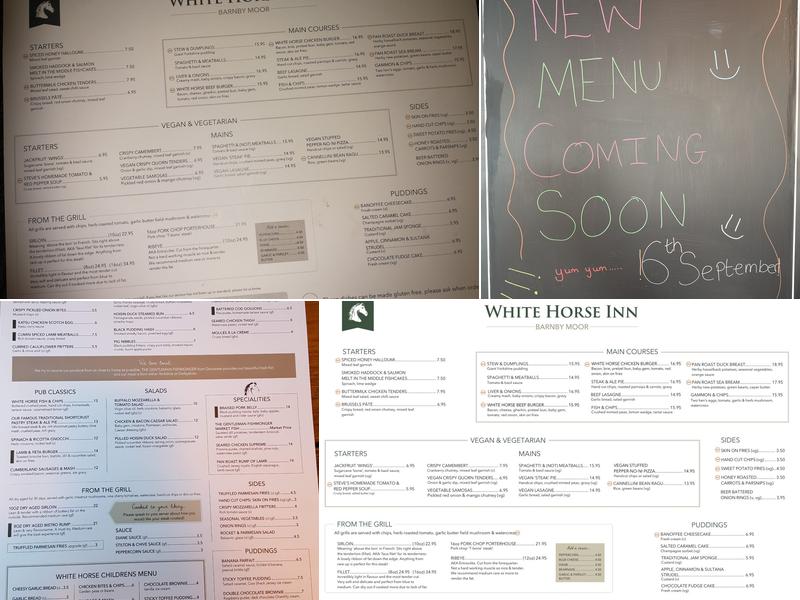 The White Horse Menu