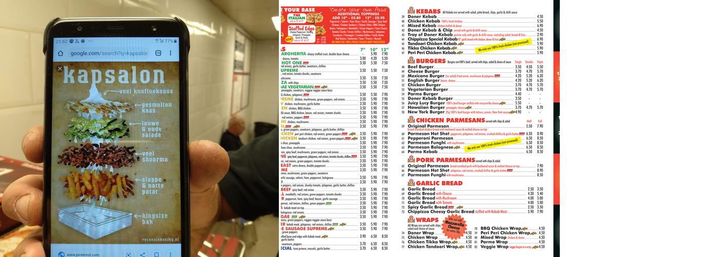 Chippizza Menu