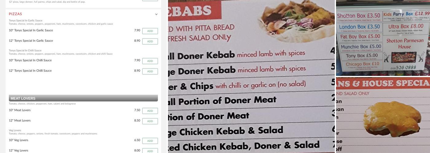 Shotton Parmesan House Menu