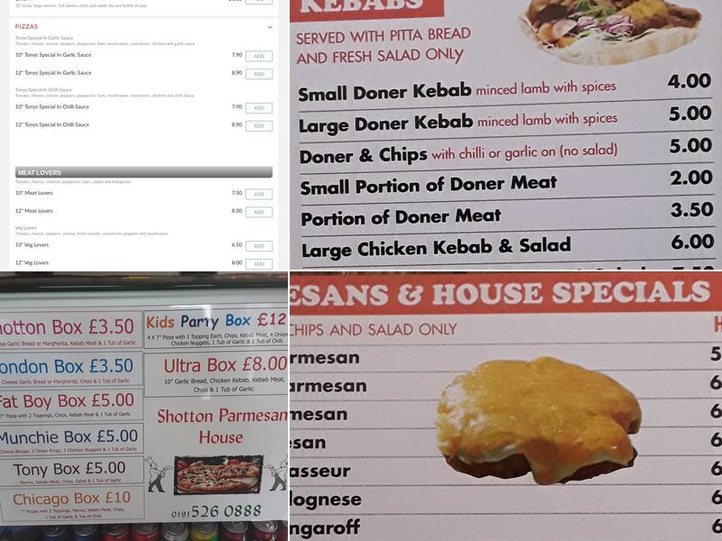 Shotton Parmesan House Menu