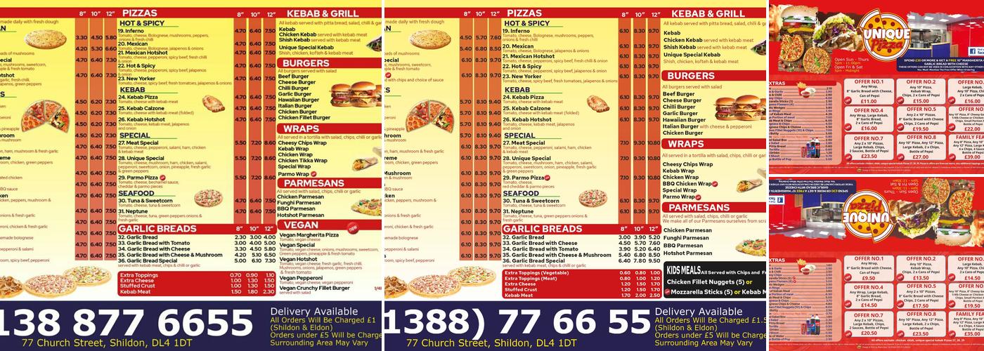 Unique Pizza Menu