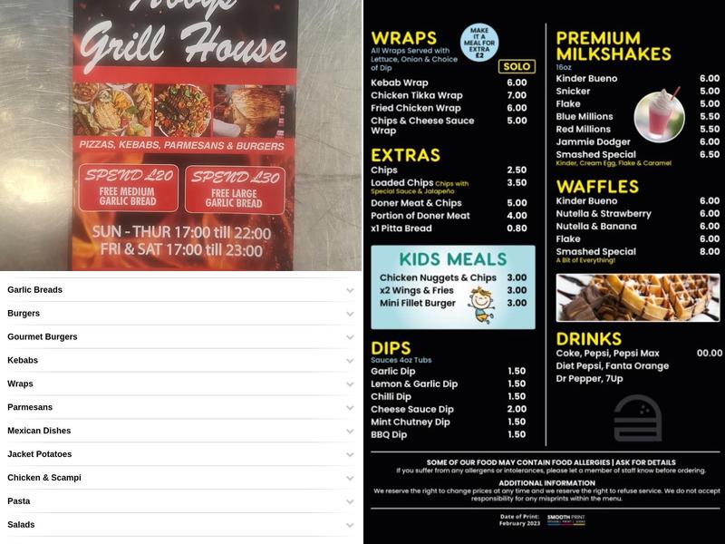 Smashd Bishop Auckland Menu