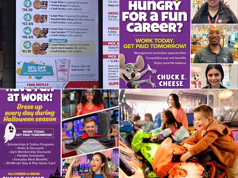 Chuck E. Cheese Menu