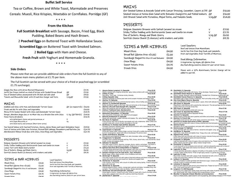 The Lodge on the Loch Menu