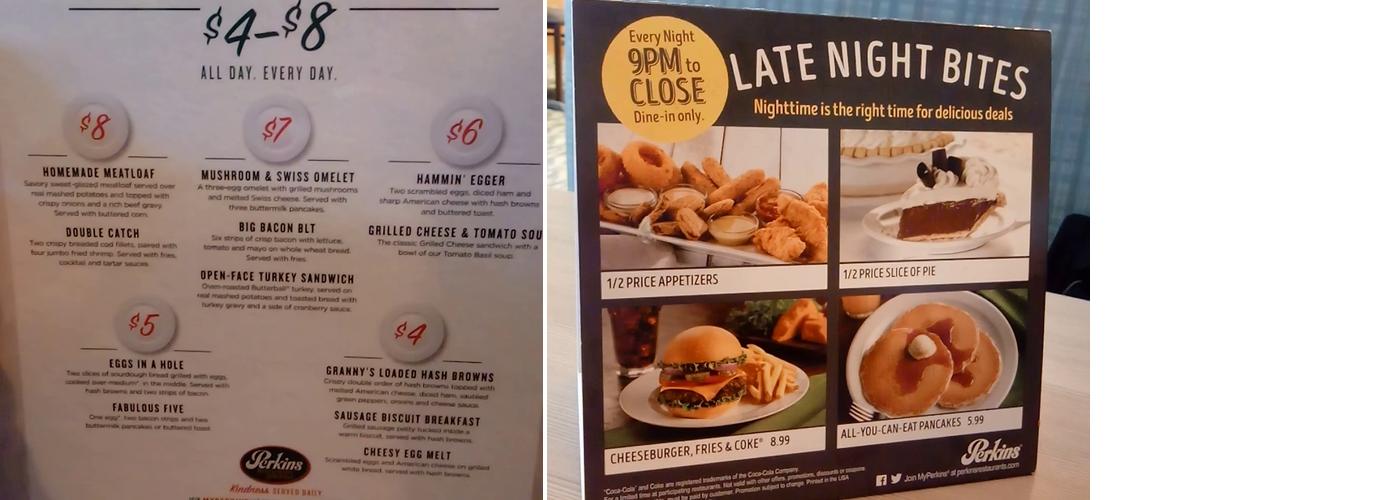 Perkins Restaurant & Bakery Menu