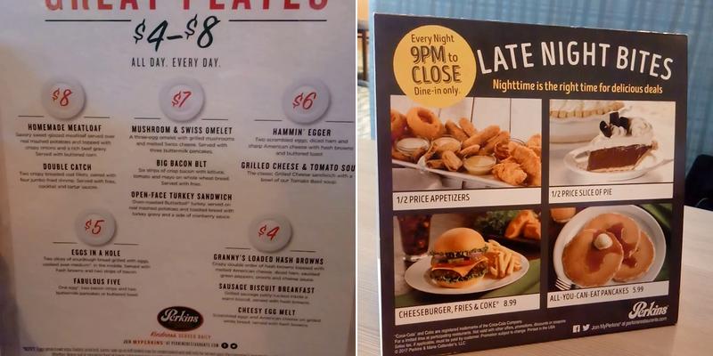 Perkins Restaurant & Bakery Menu