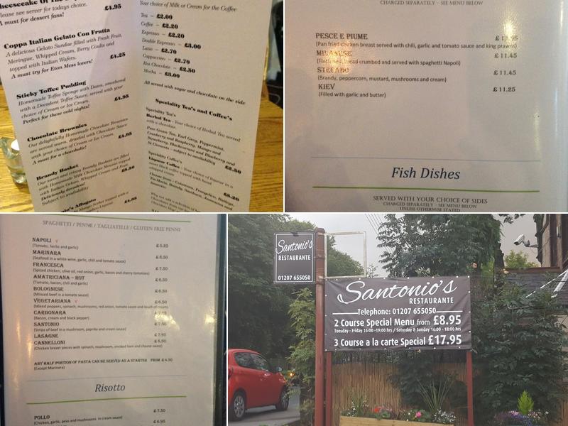 Santonios Restaurante Menu