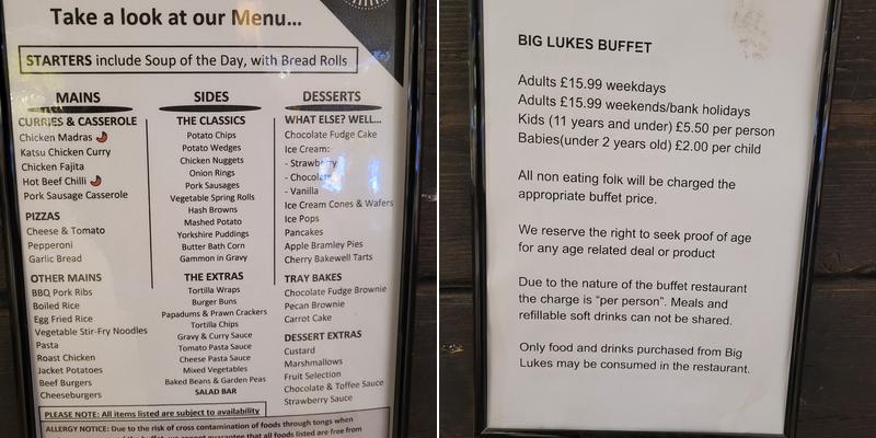 Big Lukes Menu