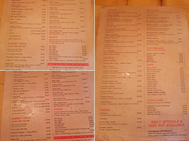 The Ranch Meat House Menu