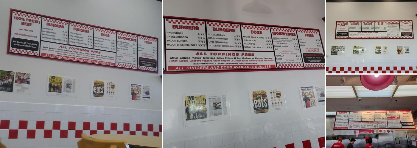 Five Guys Menu