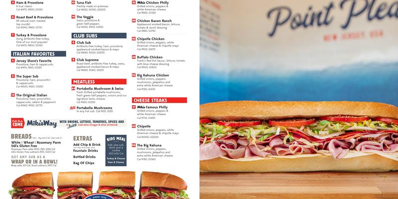 Jersey Mike's Subs Menu