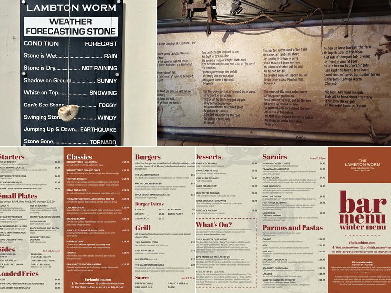 The Lambton Worm Menu