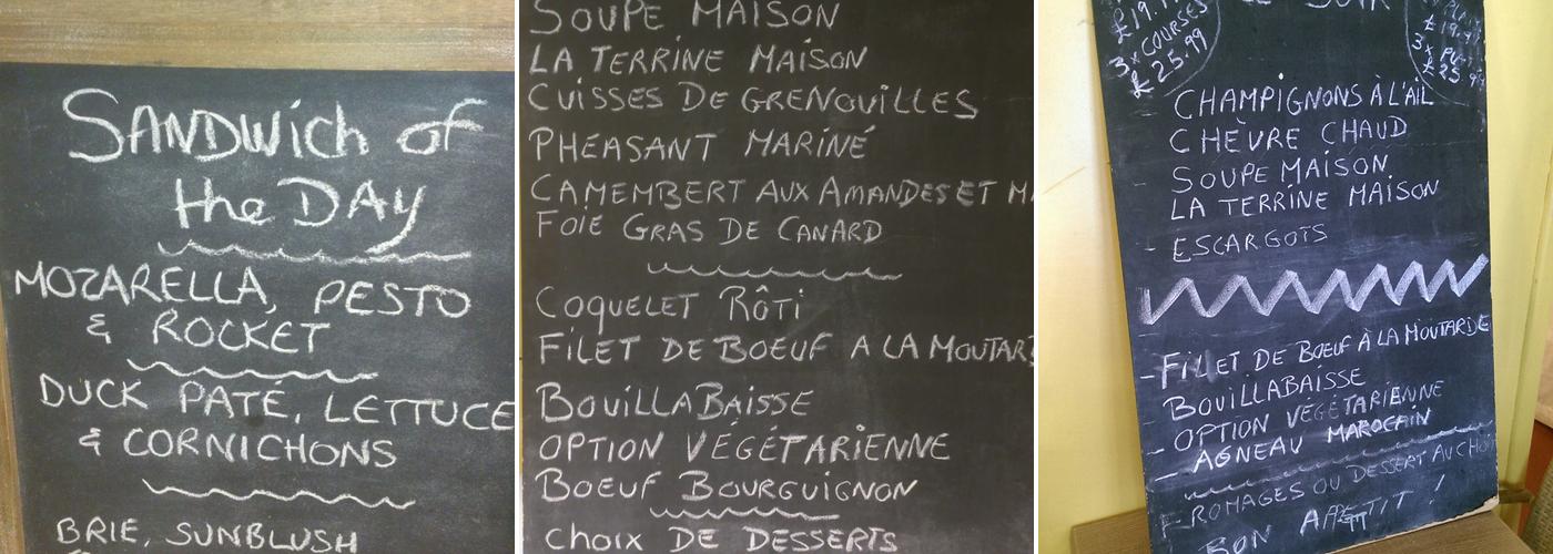 Chez Joel Menu