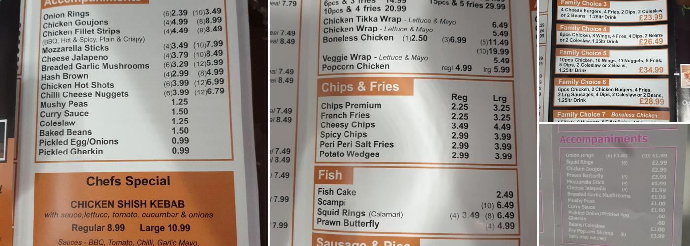 Quick Eat Takeaway , Off Licence & Convenience Store Menu