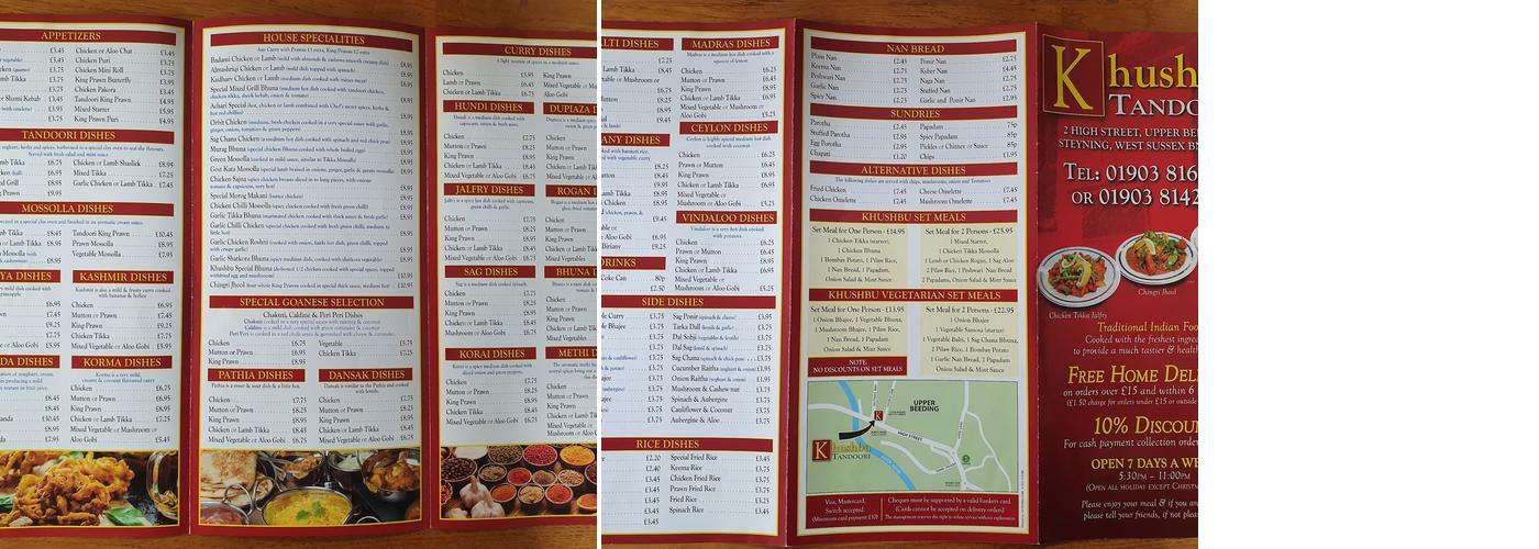 Khushbu Menu