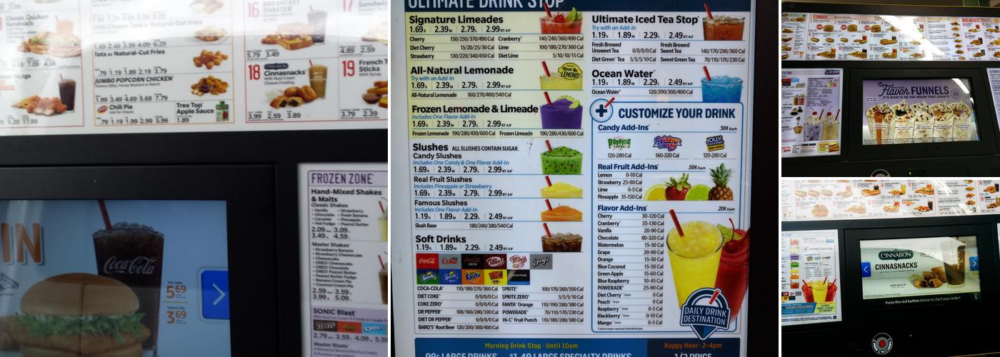 Sonic Drive-In Menu