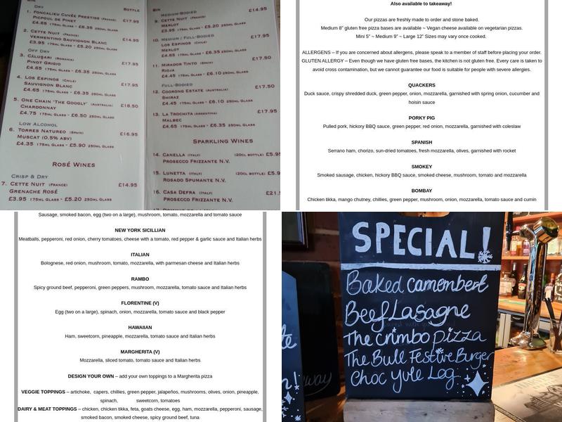 The Bull Inn Menu