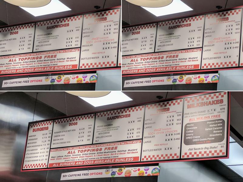 Five Guys Menu
