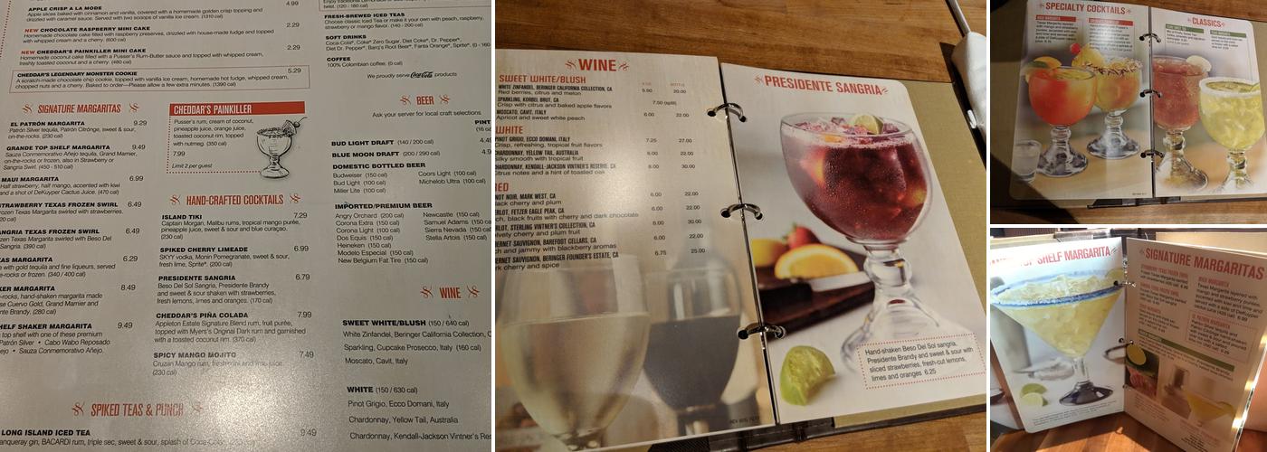 Cheddar's Scratch Kitchen Menu