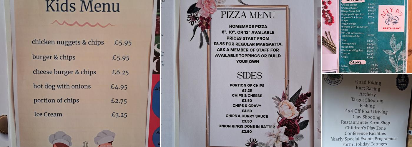 Deeside Activity Park Menu