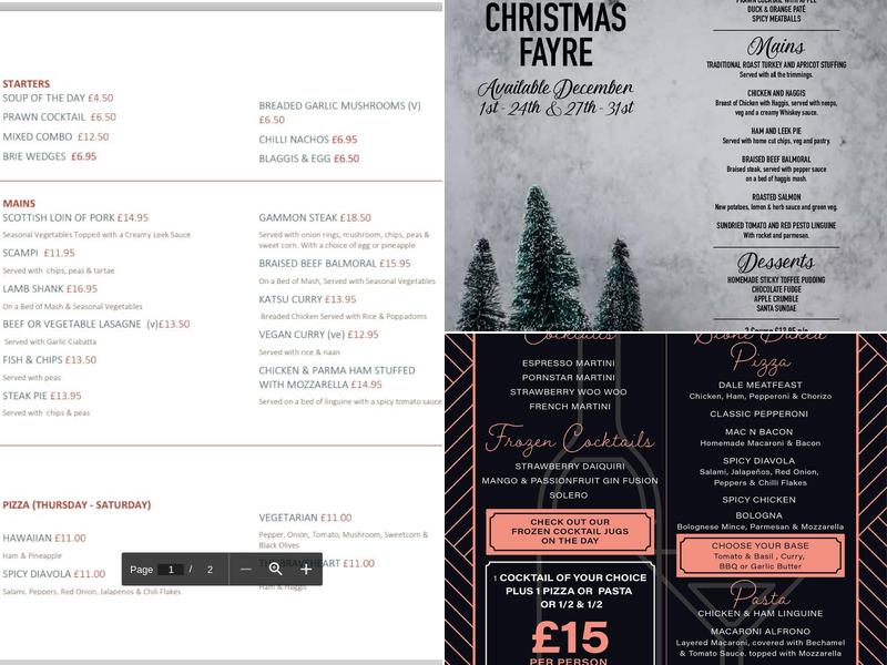 The Nithsdale Hotel Menu