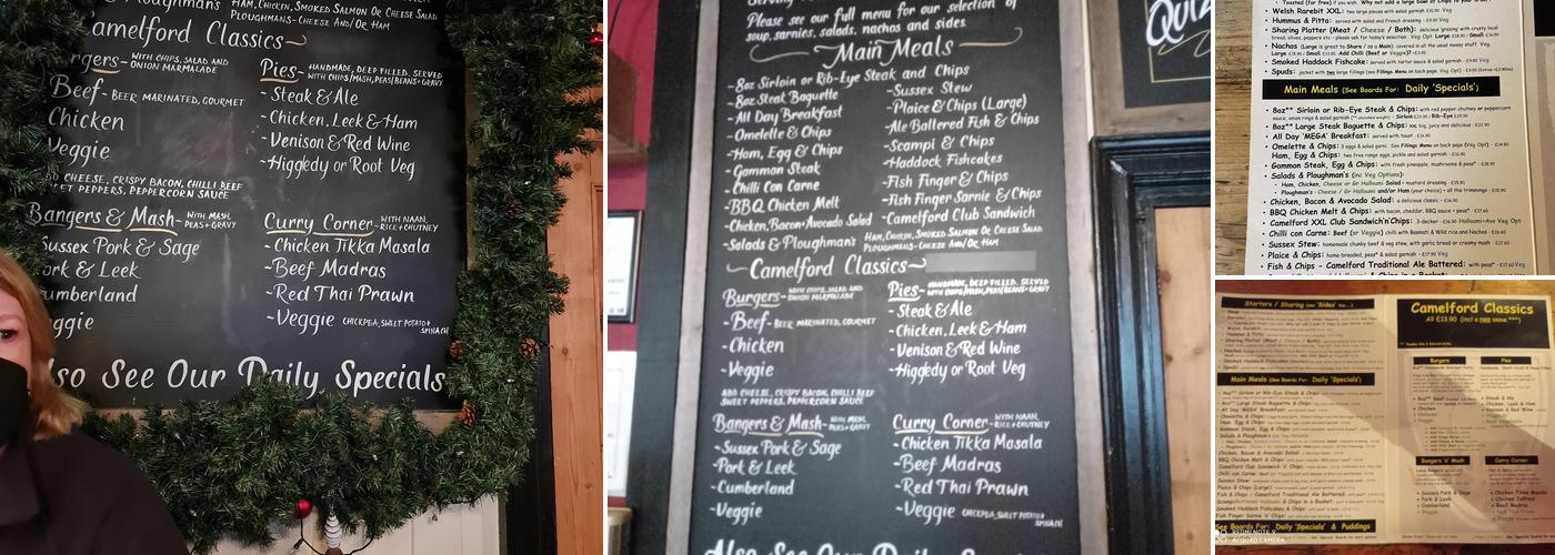 Camelford Arms Menu