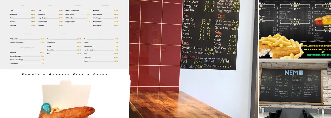 Nemo Fish & Chips Menu