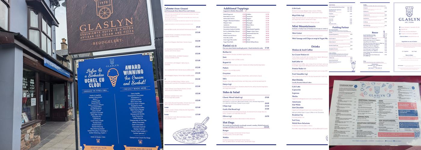 Glaslyn Artisan Ice Cream & Pizza Menu