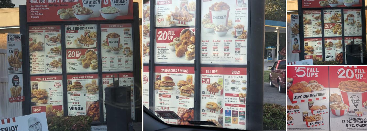 KFC Menu