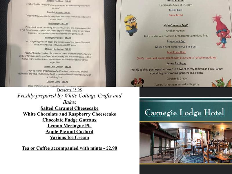 Carnegie Lodge Hotel Menu
