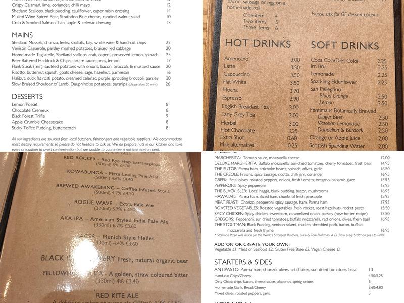 Sutor Creek Cafe Menu