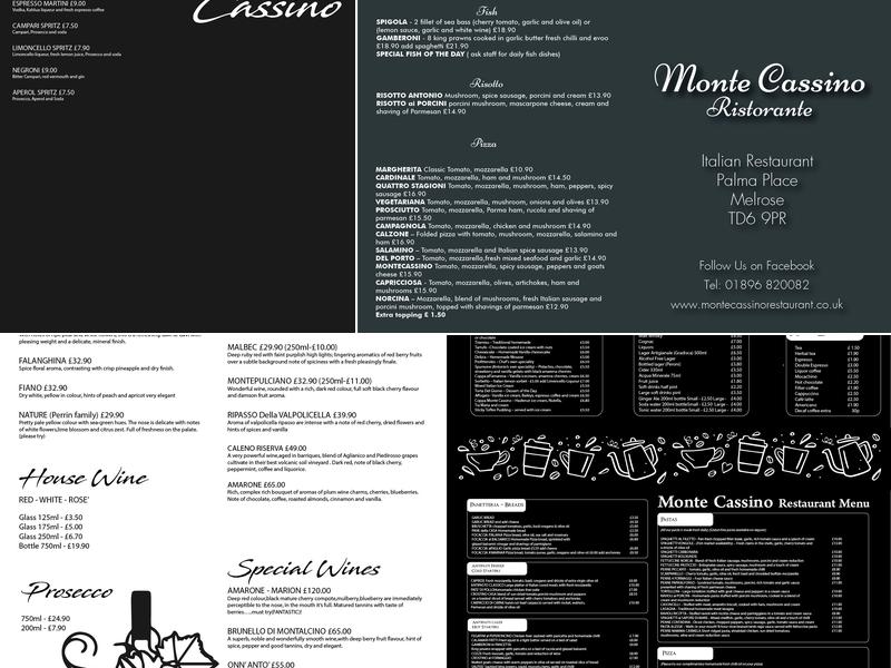 Monte Cassino Melrose Restaurant Menu