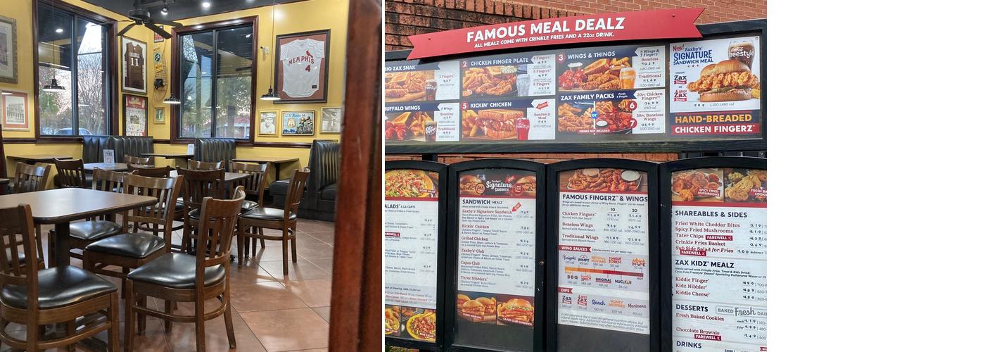 Zaxby's Chicken Fingers & Buffalo Wings Menu
