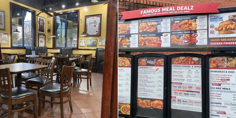 Zaxby's Chicken Fingers & Buffalo Wings Menu