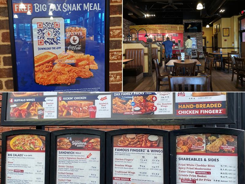 Zaxby's Chicken Fingers & Buffalo Wings Menu