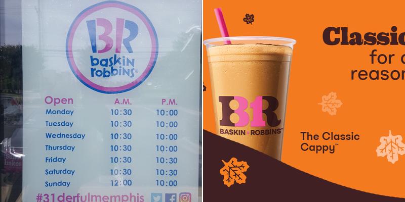 Baskin-Robbins Menu