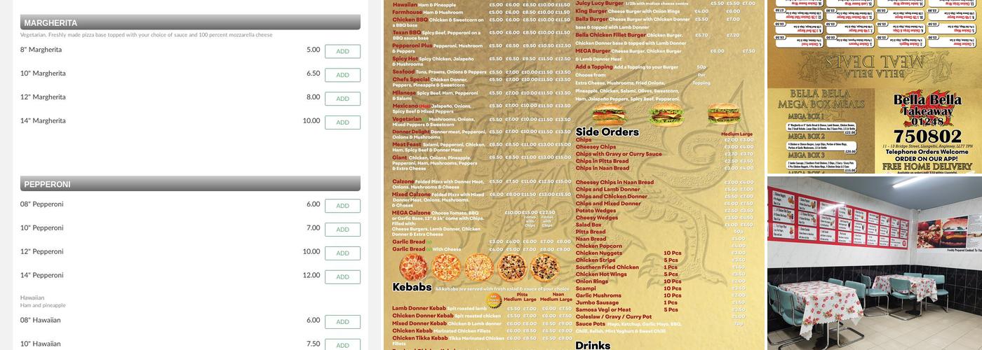 Bella Bella Llangefni Menu