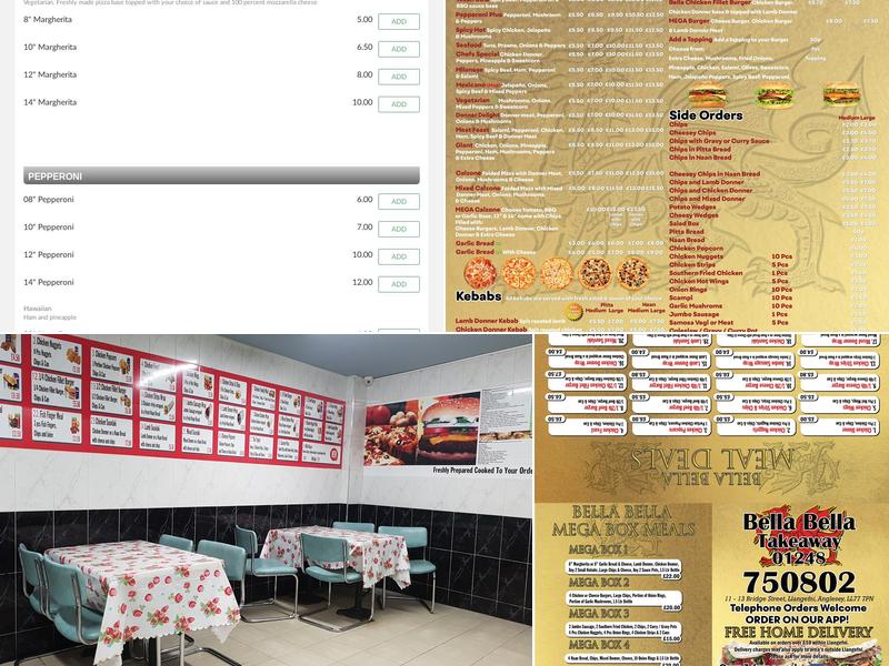 Bella Bella Llangefni Menu