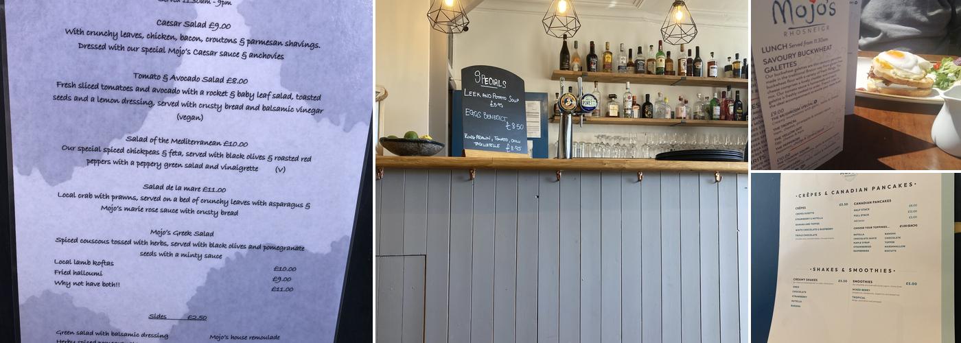 Mojo's Rhosneigr Menu