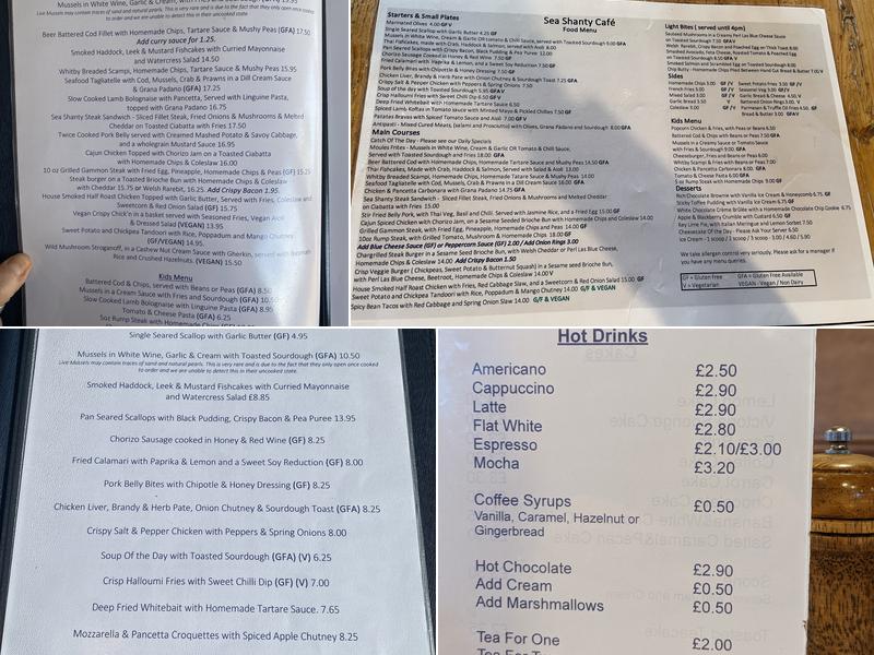 Sea Shanty Cafe Menu
