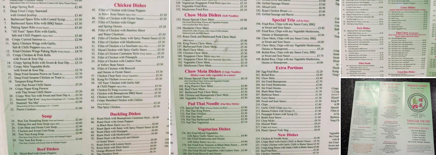 Mandarin Garden Menu