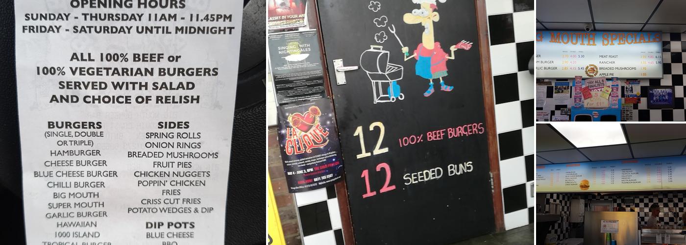 Big Mouth Burger Bar Menu