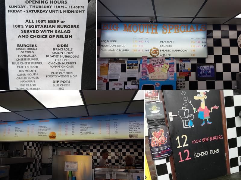 Big Mouth Burger Bar Menu
