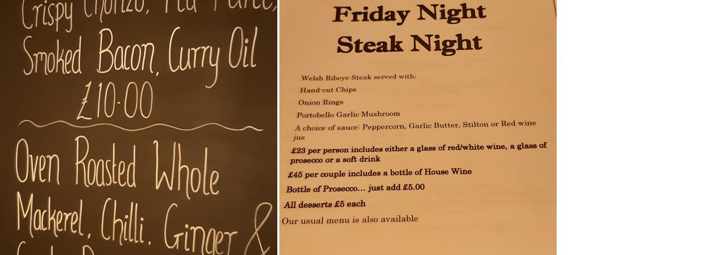 Seabreeze Restaurant With Rooms Menu