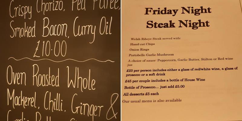 Seabreeze Restaurant With Rooms Menu