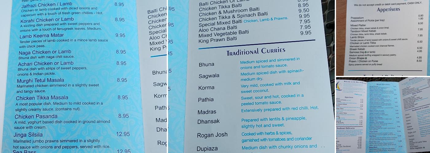 Bay Of Bengal Menu