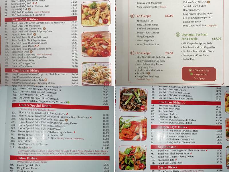 China house Menu
