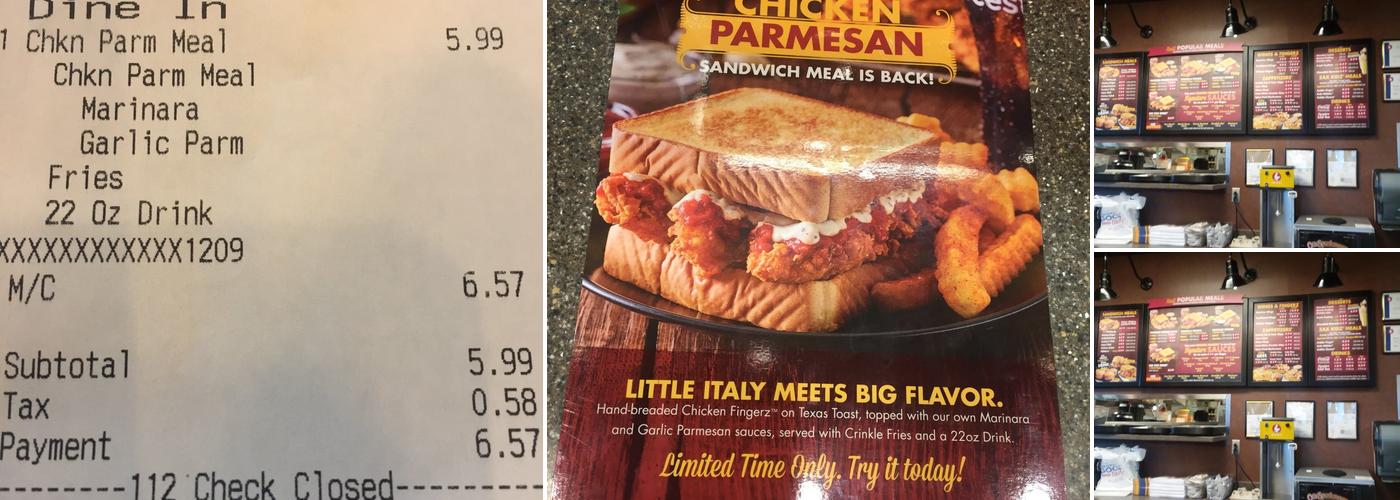 Zaxbys Chicken Fingers & Buffalo Wings Menu